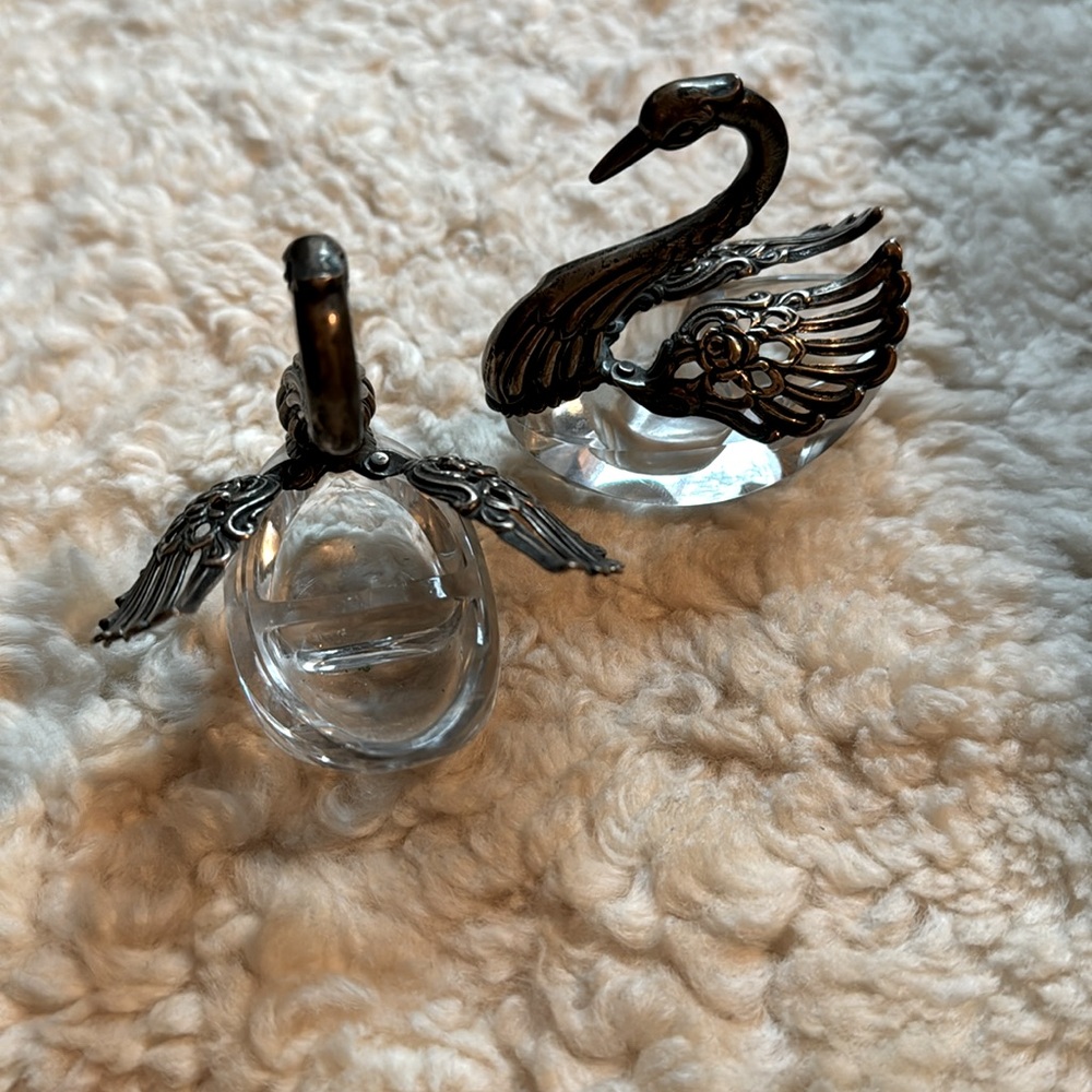 Set of crystal and sterling silver salt/pepper - Picture 3 of 4